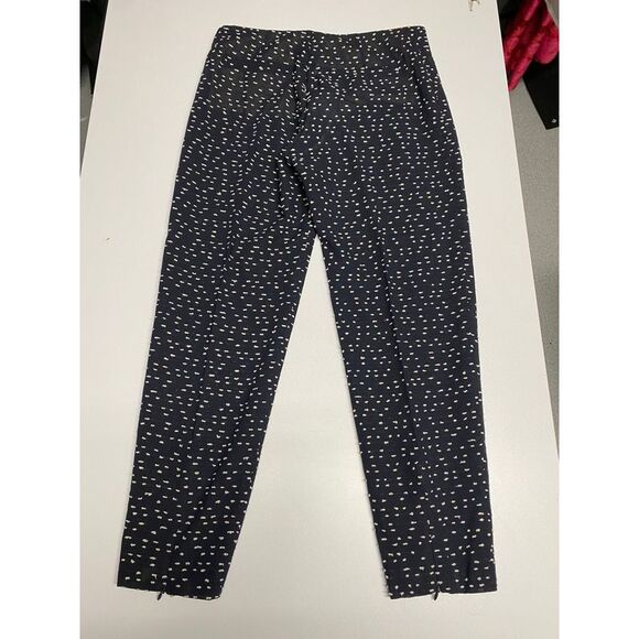 Chloé Pattern Trousers in Navy Blue Wool